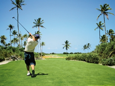 Golfeur sur le parcours de Comandatuba