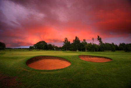 Red sky on the Formby hall golf course