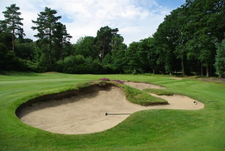 Large fairway bunker at the New Zealand golf course near London