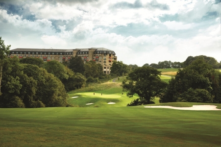 Downhill hole on the Roman Road course at Celtic Manor