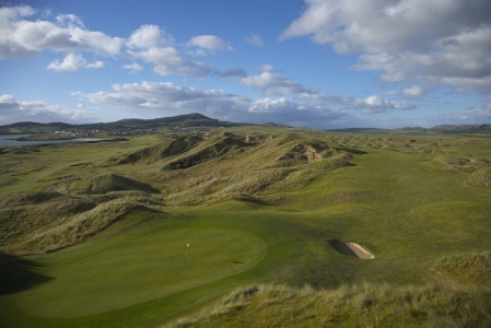 Ondulated hole of the Sandy Hills golf links at Rosapenna