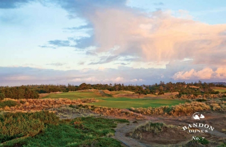 Trou numéro sept de Bandon Dunes dans l'Oregon 