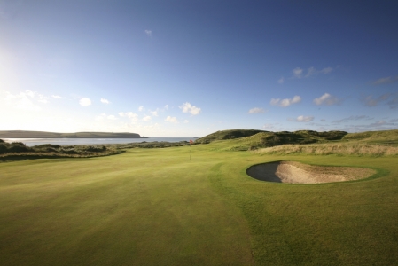Large undulated green on the Church course at St Enodoc golf club