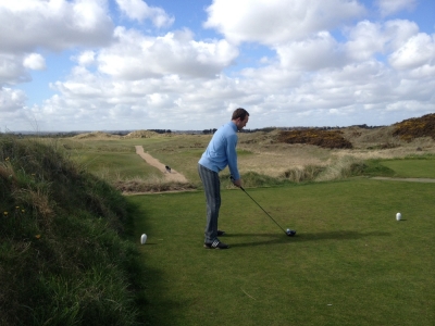 Golfer at Baltray at County Louth