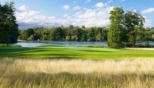 Rough and Par 3 green at Bearwood Lakes golf course