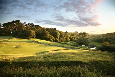 Elevated green on the Church course at St Enodoc golf club