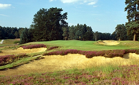 Large green bunkers on the blue course at The Berkshire Golf Club