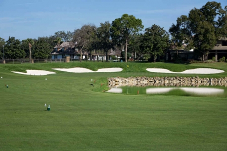 LMe dernier trou du parcours de Bay Hill en Floride 
