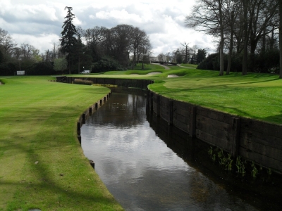 River on the 18th hole of the East course at Wentworth Golf Club