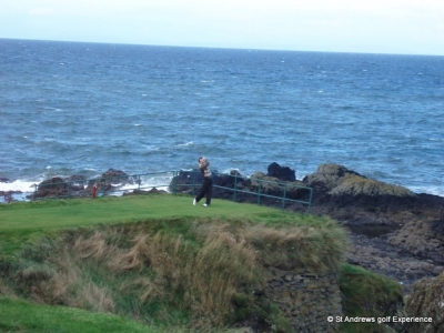 Golfer on the Ailsa golf course at Turnberry