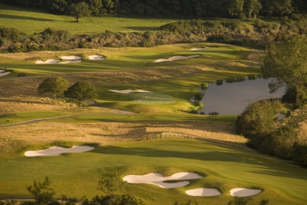 Aerial view on the Twenty Ten golf course at Celtic Manor