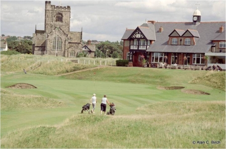 Golfers playing on the Wallasey golf course