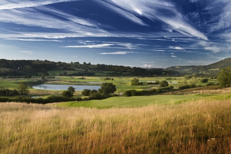 Elevated green on the Twenty Ten course at Celtic Manor