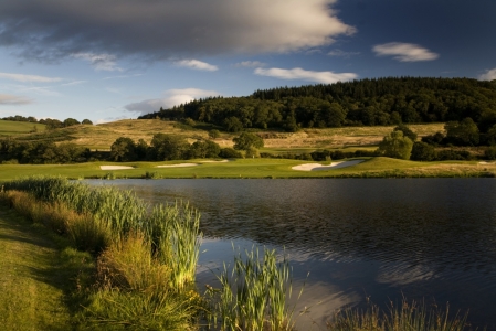 Lake on the Twenty Ten golf course at Celtic Manor