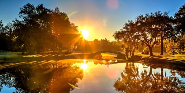 Coucher de soleil sur le parcours Innisbrook en Floride