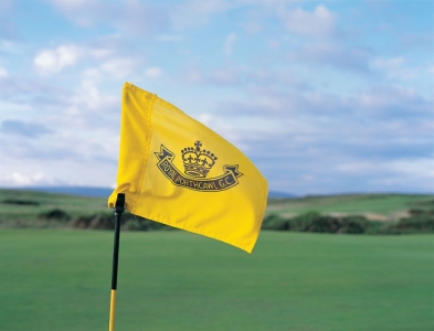 Flag on the Royal Porthcawl golf course