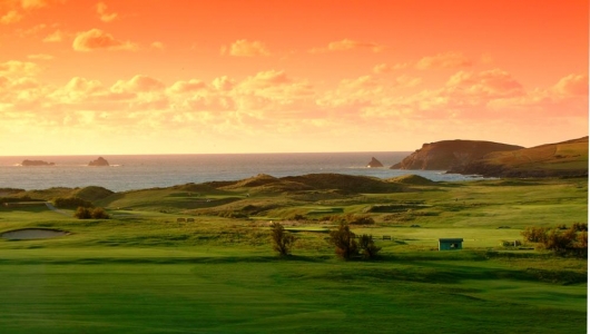 Sunset on the Championship golf course at Trevose golf club