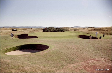 Green bunkers at Royal Liverpool golf course